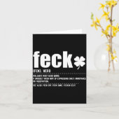 Feck Definitie Grappige Ierse Uitspraken Ierse Sha Kaart (Gele Bloem)