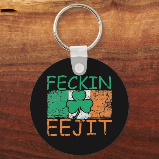 Feckin Eejit Ireland Slang flag Ireland Sleutelhanger (Voorkant)
