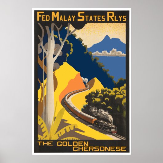 Fed Malay States Rlys Travel Poster (Voorkant)
