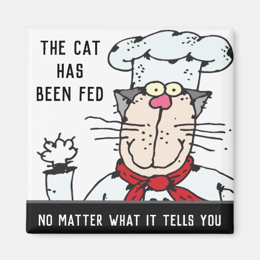 Fed the Cat Funny Chef Cat Magneet (Voorkant)