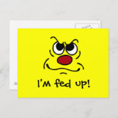Fed Up Face Grumpey Briefkaart (Voorkant / Achterkant)
