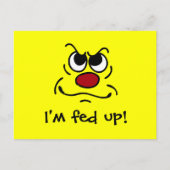Fed Up Face Grumpey Briefkaart (Voorkant)