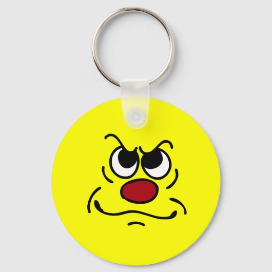 Fed Up Face Grumpey Sleutelhanger (Voorkant)
