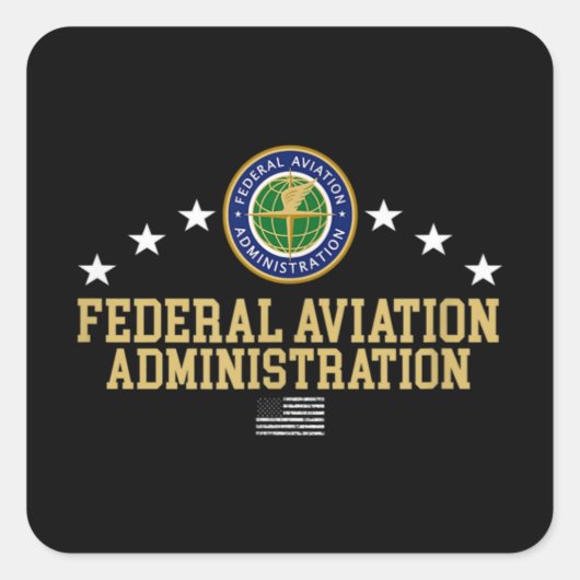 Federal Aviation Administration - FAA Vierkante Sticker (Voorkant)