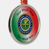 Federal Aviation Administration Shield Metalen Ornament (Rechts)