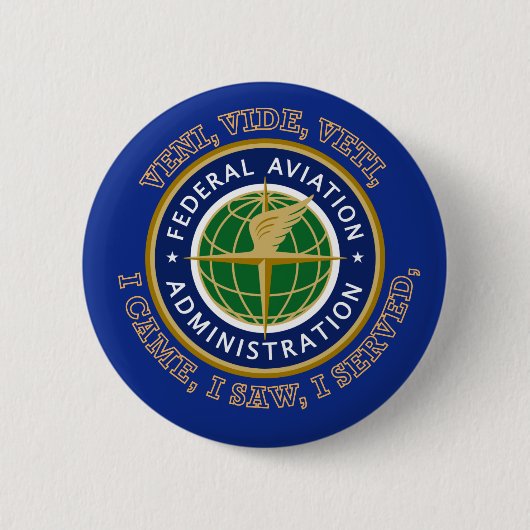 Federal Aviation Administration Shield Ronde Button 5,7 Cm (Voorkant)