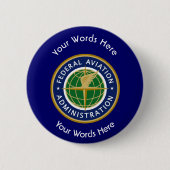 Federal Aviation Administration Shield Ronde Button 5,7 Cm (Voorkant)
