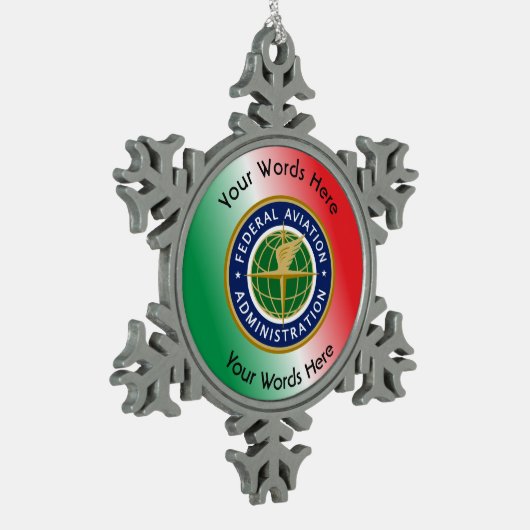 Federal Aviation Administration Shield Tin Sneeuwvlok Ornament (Links)