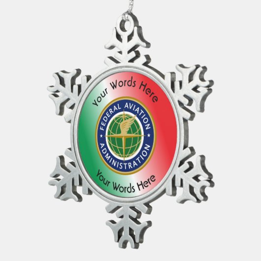 Federal Aviation Administration Shield Tin Sneeuwvlok Ornament (Rechts)