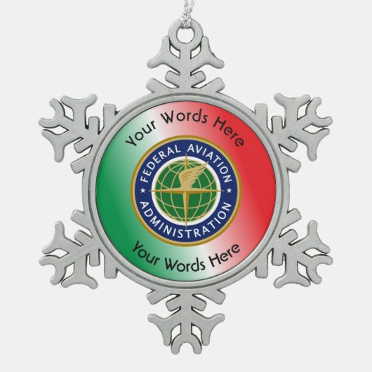 Federal Aviation Administration Shield Tin Sneeuwvlok Ornament (Voorkant)