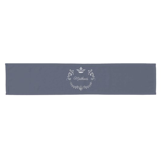 Federal Blue Crown Crest Personalized Korte Tafelloper (Horizontaal)