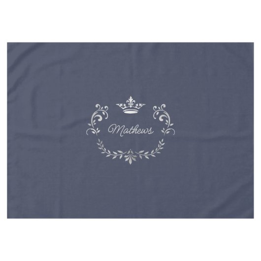 Federal Blue Crown Crest Personalized Tafelkleed (Voorkant (Horizontaal))