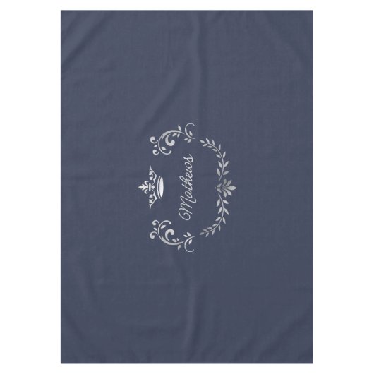 Federal Blue Crown Crest Personalized Tafelkleed (Voorkant)