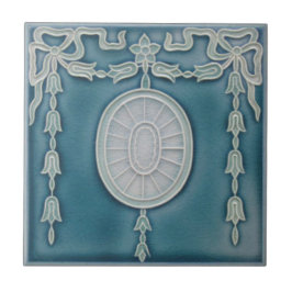 Federal Blue Neoclassical 1900 Repro Faux Relief Tegeltje