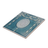 Federal Blue Neoclassical 1900 Repro Faux Relief Tegeltje (Zijkant)