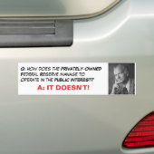 Federal Reserve is particulier Bumpersticker (Op auto)