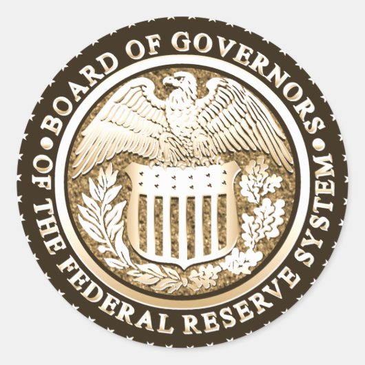 Federal Reserve Ronde Sticker (Voorkant)