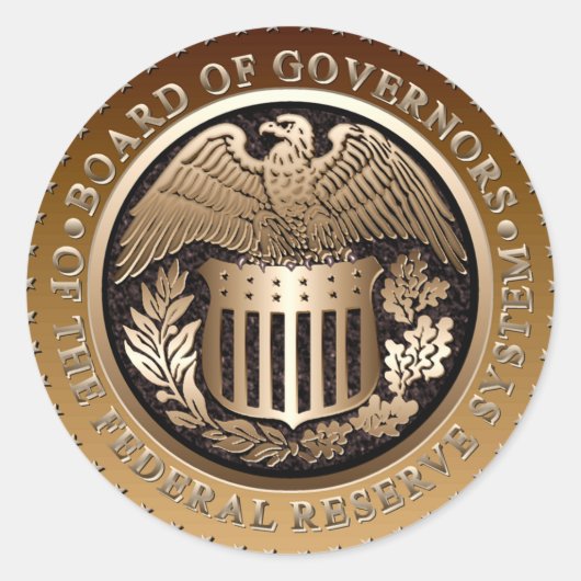 Federal Reserve Ronde Sticker (Voorkant)