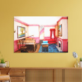 Federale stijlruimte met vernieuwd perspectief met canvas afdruk (Insitu (Woonkamer))