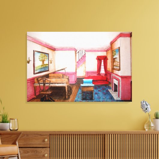 Federale stijlruimte met vernieuwd perspectief met canvas afdruk (Insitu (Woonkamer))