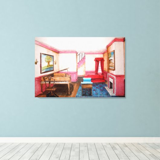 Federale stijlruimte met vernieuwd perspectief met canvas afdruk (Insitu (Houten vloer))