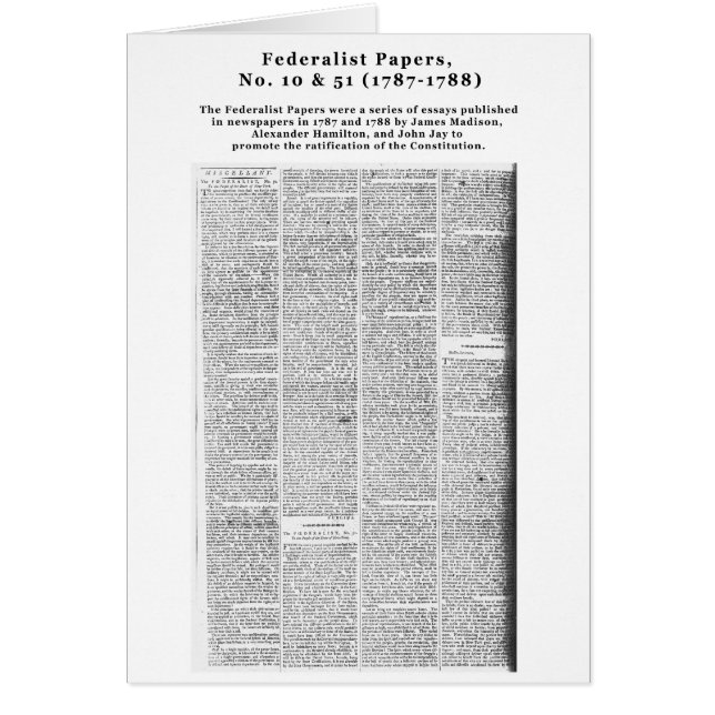 Federalist Papers, nr. 10 & nr. 51 (1787-1788) (Voorkant)