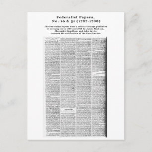 Federalist Papers, nr. 10 & nr. 51 (1787-1788) Briefkaart