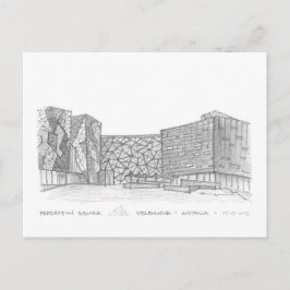 Federation Square, Melbourne, Australië Briefkaart