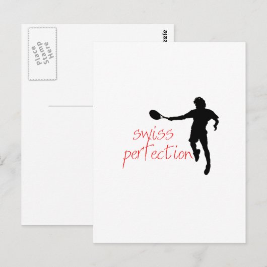 Federer Tshirt Swiss Perfection Briefkaart (Voorkant / Achterkant)