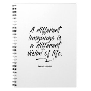 Federico Fellini Language Quote - Notitieboek