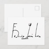 Federico García Lorca handtekening briefkaart (Voorkant / Achterkant)