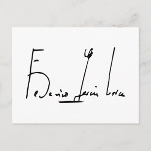 Federico García Lorca handtekening briefkaart