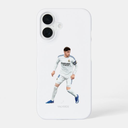 Federico Valverde - Real Madrid iPhone 16 Hoesje (Achterkant)