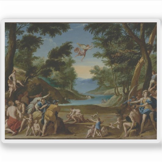 Federico Zuccaro - Cupido en Pan Sticker (Voorkant)