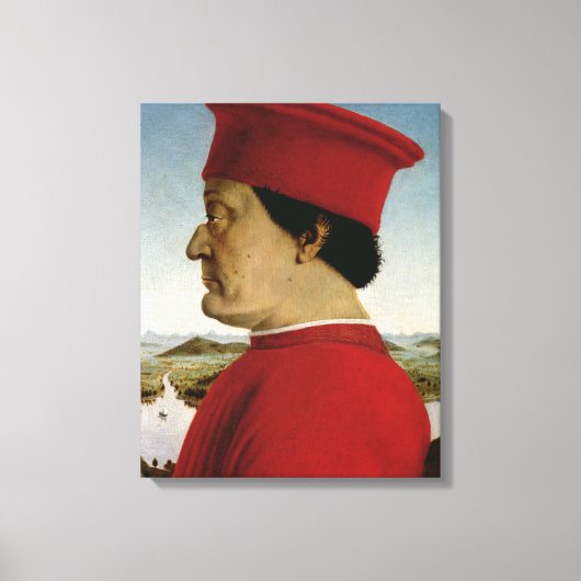 Federigo da Montefeltro Duke of Urbino, c.1465 Canvas Afdruk (Voorkant)