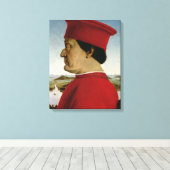 Federigo da Montefeltro Duke of Urbino, c.1465 Canvas Afdruk (Insitu (Houten vloer))
