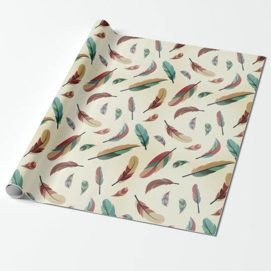 Federn-Muster Cadeaupapier (Uitgerold)