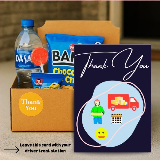 FedEx UPS Amazon Driver Thank You Card Navy-blue Bedankkaart