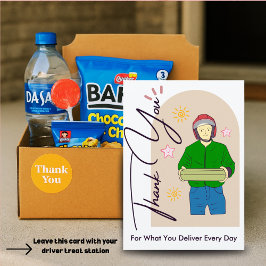 FedEx UPS Amazon Driver Thank You Card Pastel Bedankkaart