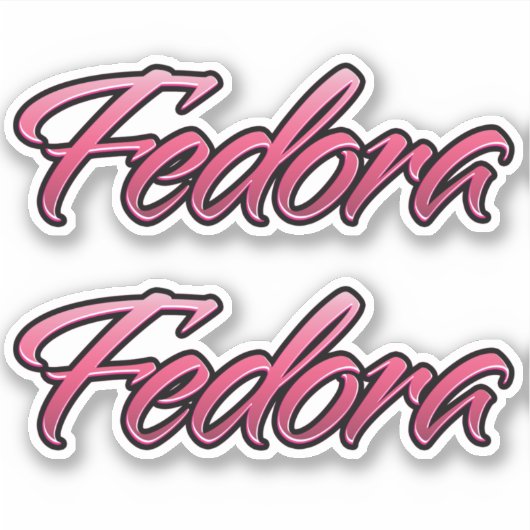 Fedora faded pink Aufkleber Sticker Stickerset (Voorkant)