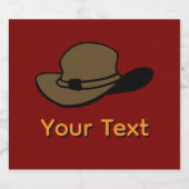Fedora-hoed personaliseren Dk Red bierfles Bier Etiket (Enkel label)