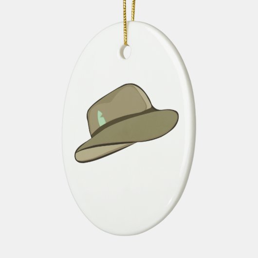 Fedora Pet Keramisch Ornament (Links)