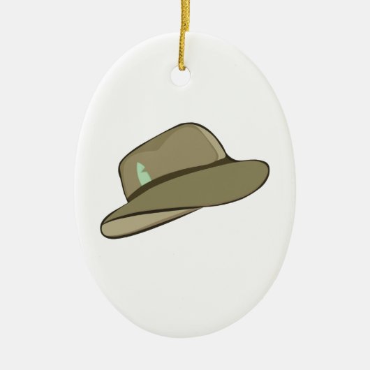 Fedora Pet Keramisch Ornament (Voorkant)