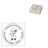 Fedora Pet Ternstcoat Man Ronde adres Rubber St. Rubberstempel (Gestempeld)