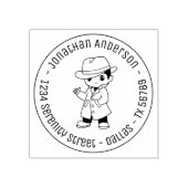 Fedora Pet Ternstcoat Man Ronde adres Rubber St. Rubberstempel (Afrduk)