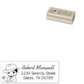 Fedora Pet TFrench Coat Man Adres Rubberstempel (Gestempeld)