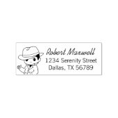 Fedora Pet TFrench Coat Man Adres Rubberstempel (Afrduk)