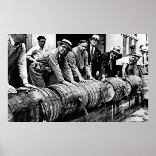 FEDS DUMP PROHIBITION LIQUOR 1920s Poster