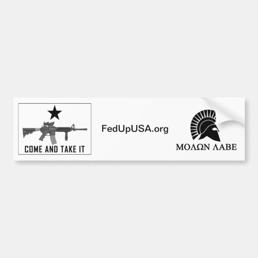 FedUpUSA, kom op pad Bumpersticker (Voorkant)