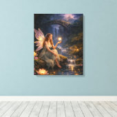 Fee bij de gloeiende stroom canvas afdruk (Insitu (Houten vloer))